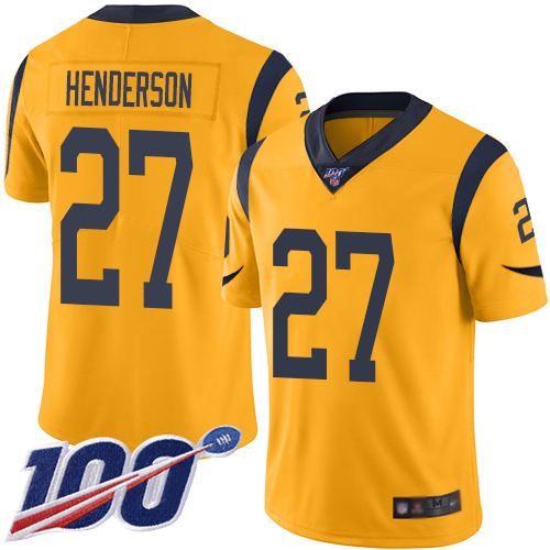 Los Angeles Rams Limited Gold Men Darrell Henderson Jersey NFL Football 27 100th Season Rush Vapor Untouchable